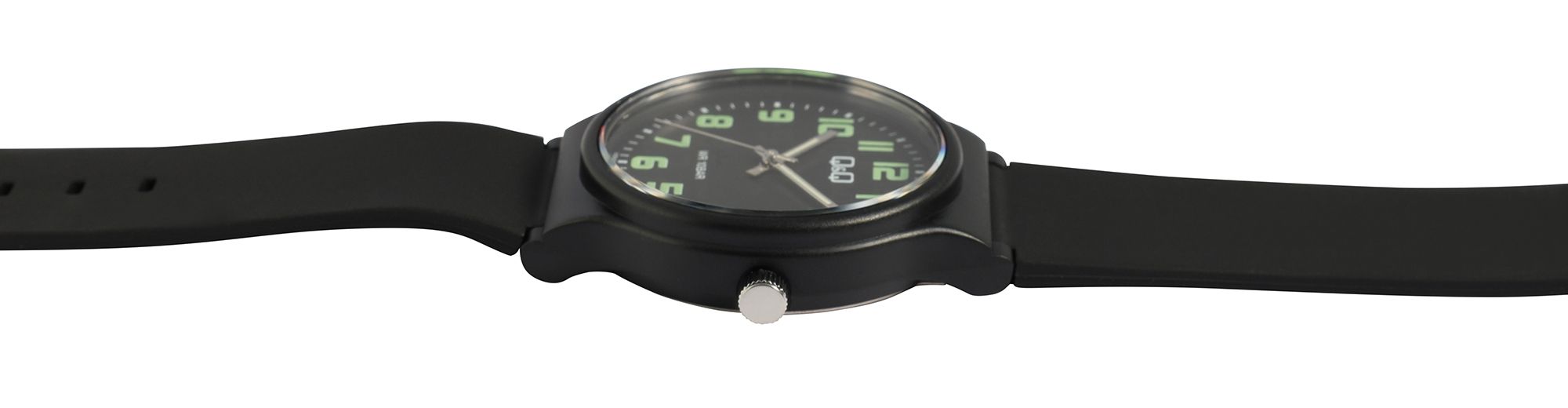 Q&Q Herren-/ Jugenduhr, Silikonband, Ø 38 mm, schwarz
