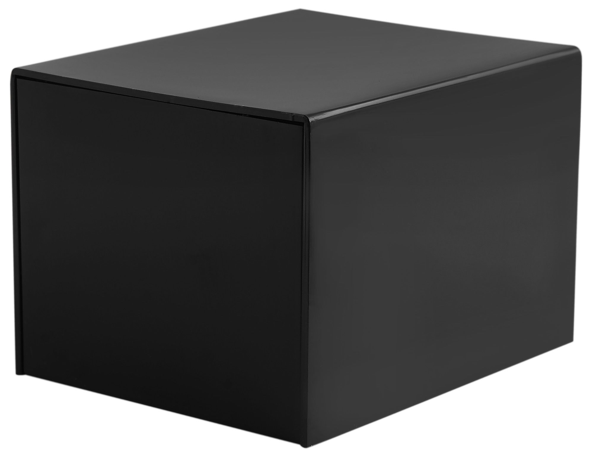Kunststoff-Uhrenbox, schwarz, Klappdeckel, VE 12, 9,9 cm x 8,1 cm x 6,8 cm