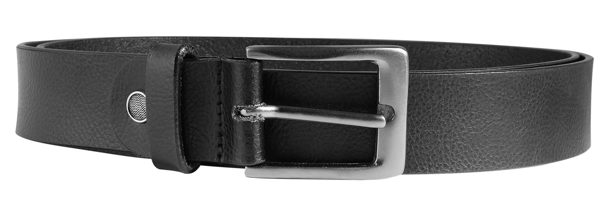 Leonardo Verrelli Echtleder Gürtel, kürzbar, schwarz, 2. Wahl (Schließendesign sortiert), 110 cm