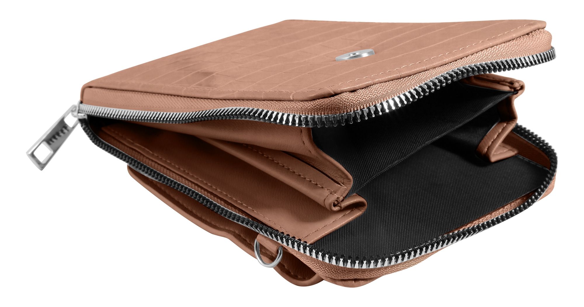 Handyumhängetasche aus Lederimitation, geeignet für iPhone 15, rosa