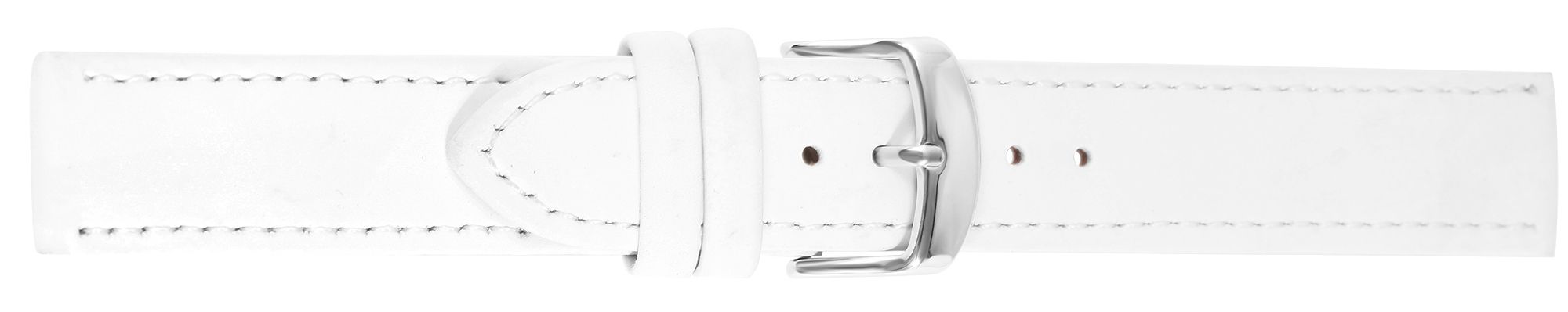 Echtleder Uhrenarmband, weiß, flach, 12 mm