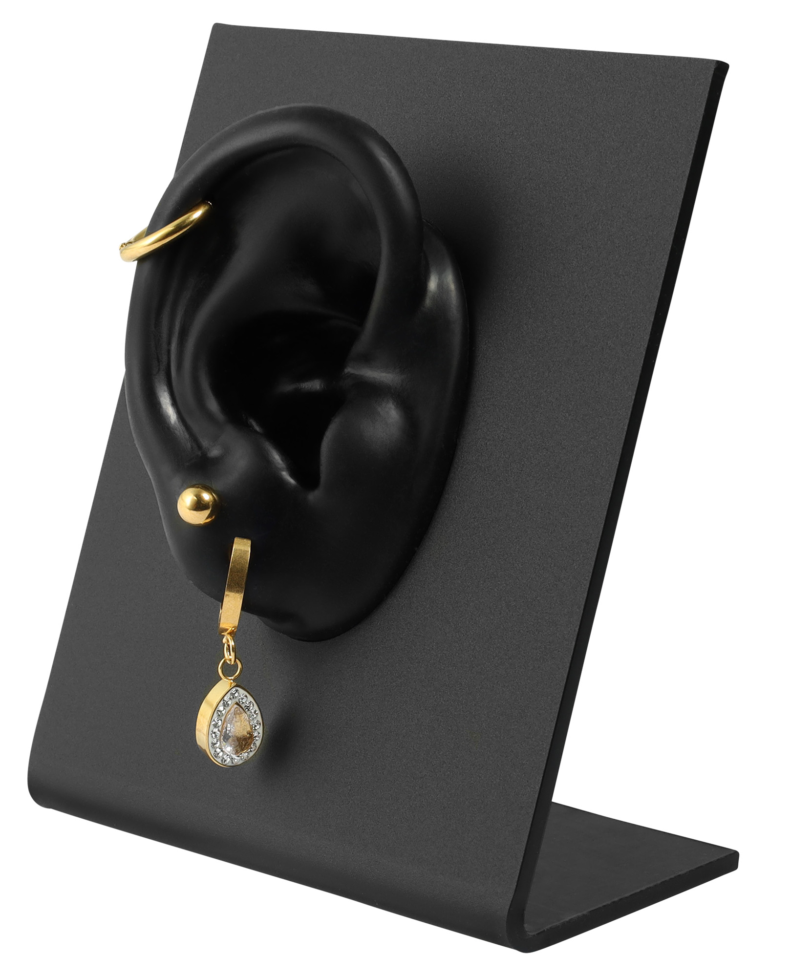 Aufsteller für Piercings, Kunststoff/Silikon, schwarz