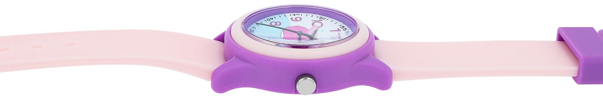 Q&Q Kinderuhr mit Silikonarmband, "Wal", 10 Bar, rosa