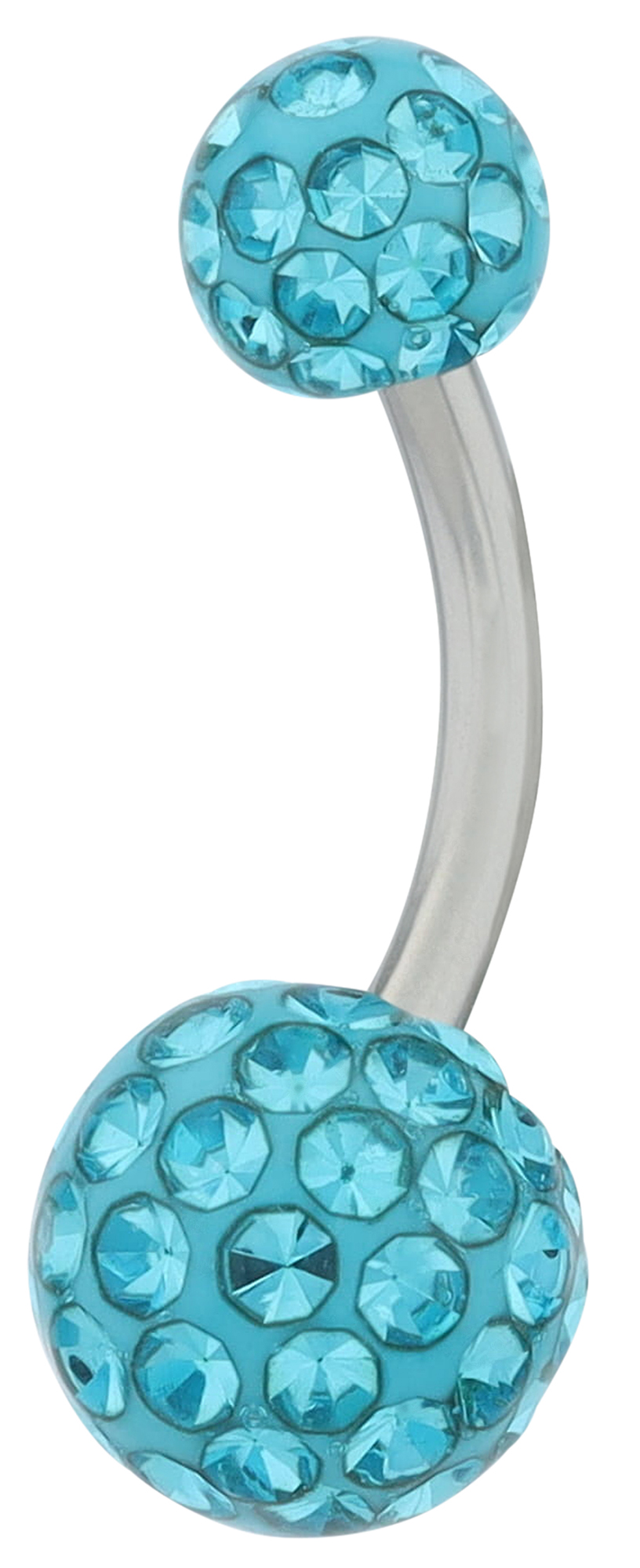 "Alexi" Edelstahl-Bronze Bauchnabelpiercing, Länge 10 mm/Stärke 1,8 mm, Türkis