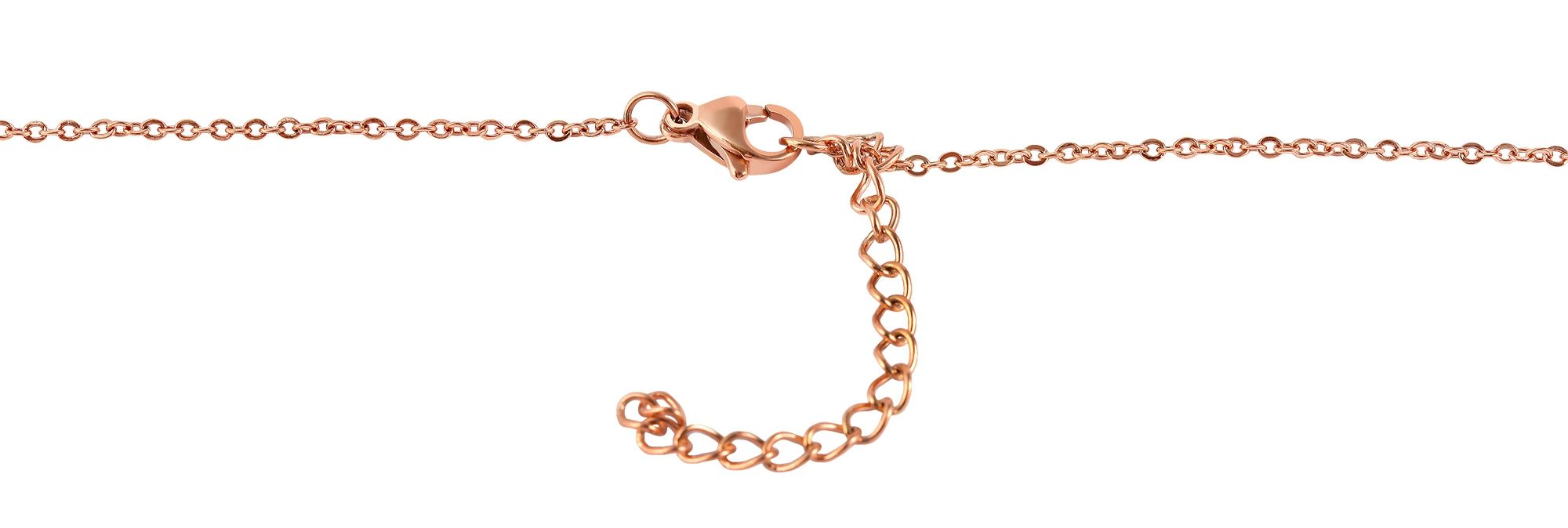 "Eleha", Edelstahlkette, Baum des Lebens mit Anhänger, Länge 43 cm, roségoldfarbig