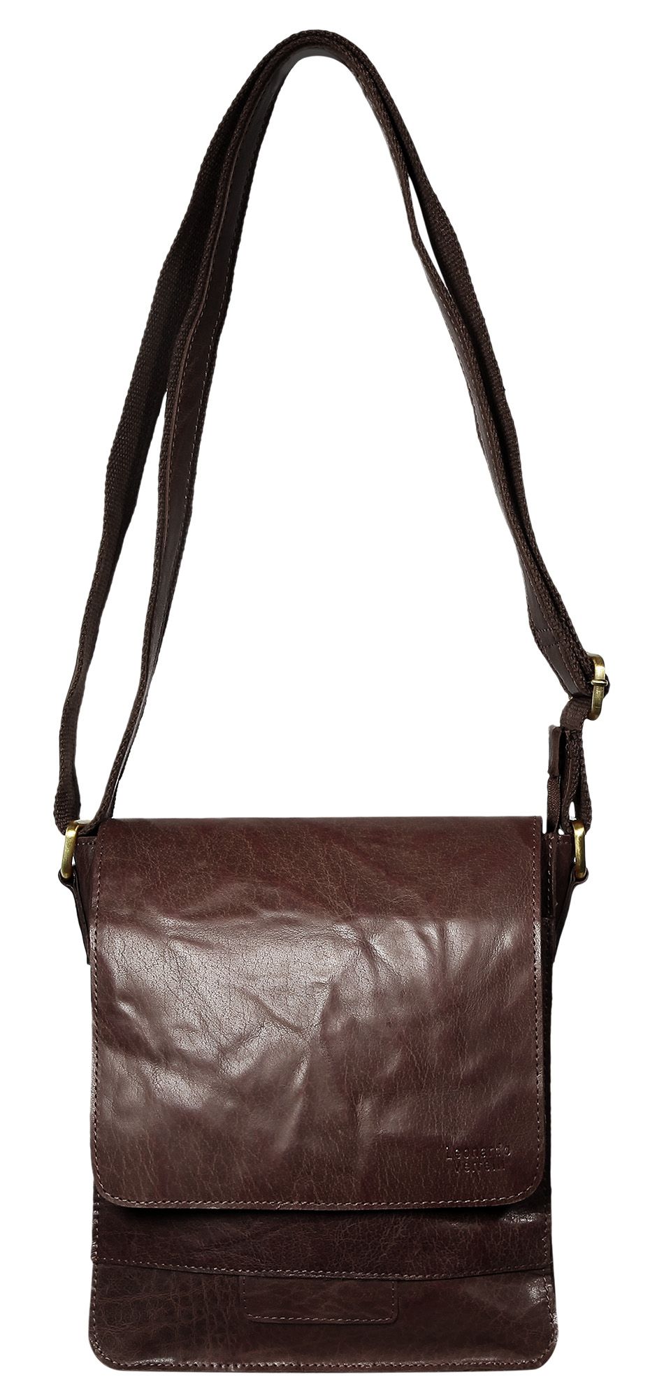 Leonardo Verrelli, Echtleder (Vintage-Leder im Washed-Look), braun