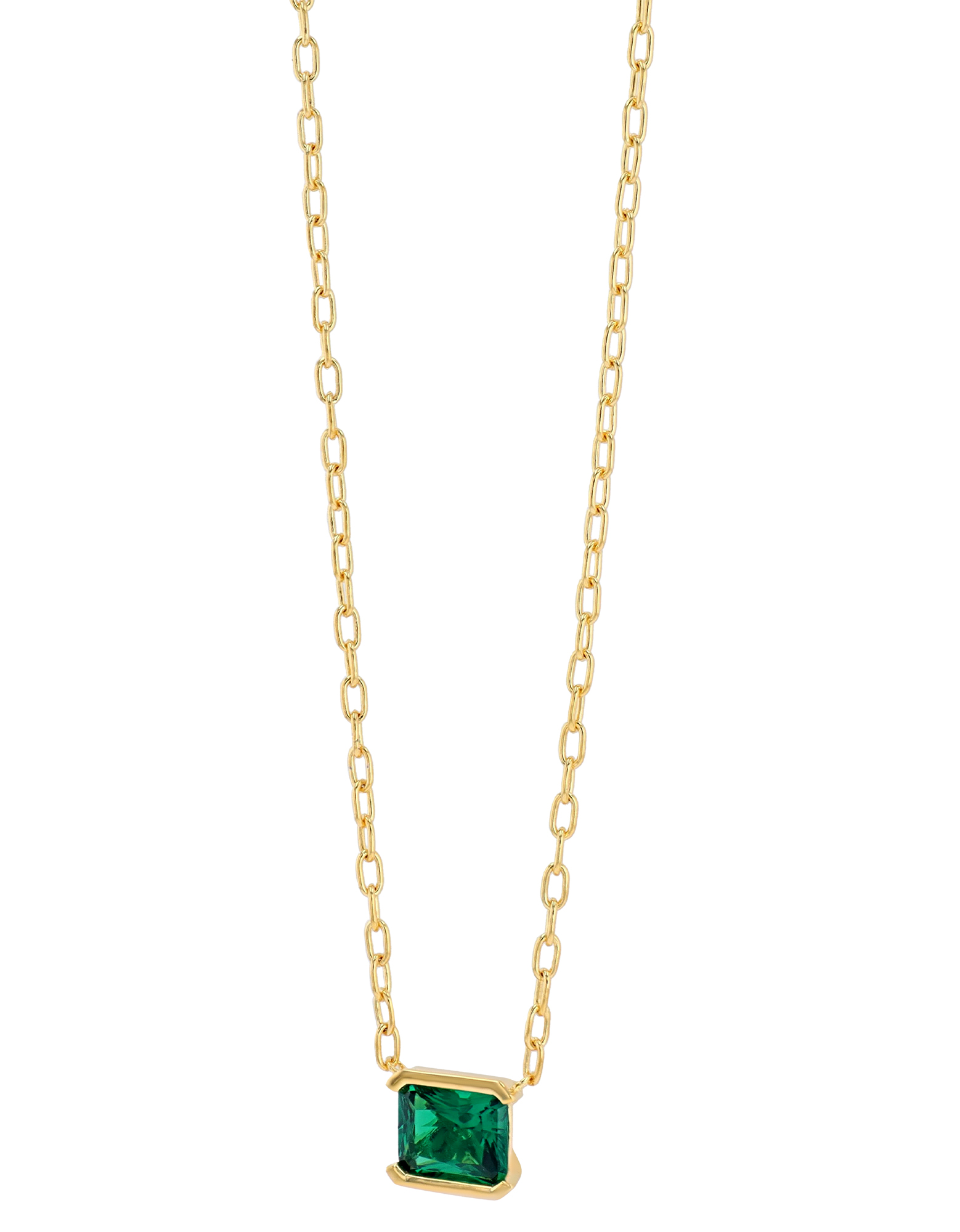 Sif Jakobs Jewellery 925/- Echt Silber Kette mit Zirkonia (grün) "Roccanova Grande", vergoldet, 40 + 4,5 cm