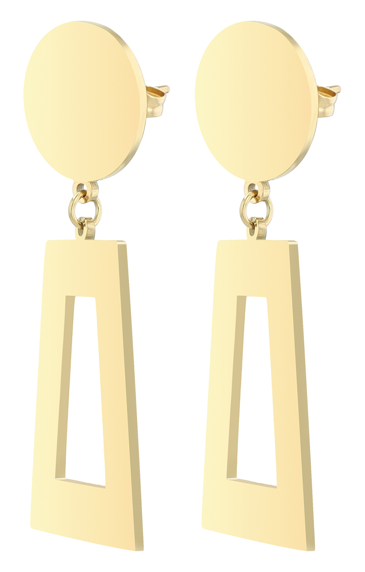 "Venera" Statement Ohrstecker hängend aus Edelstahl, goldfarben