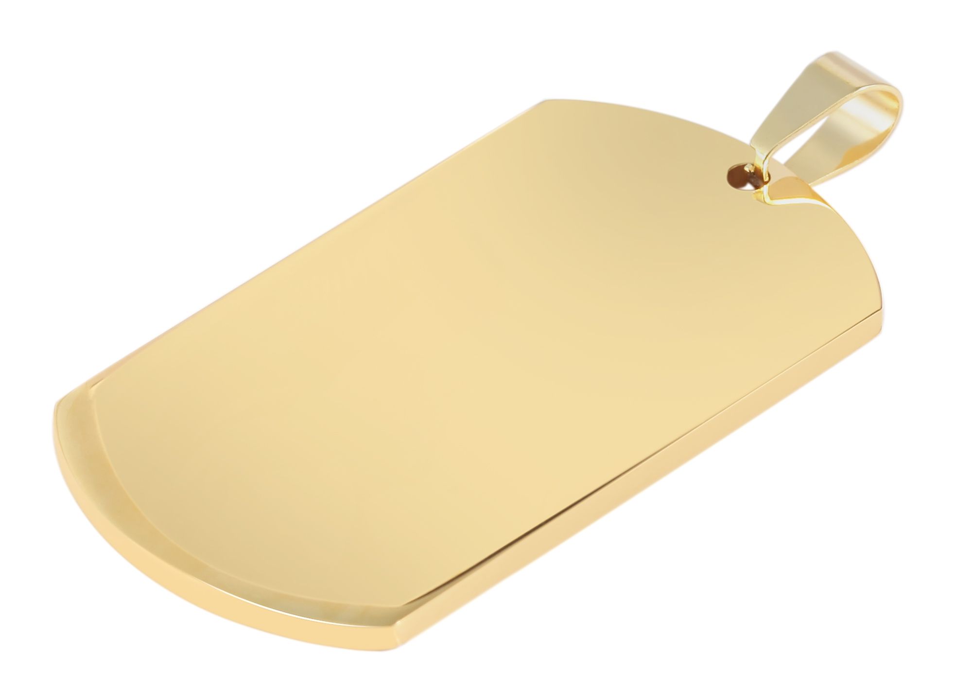 "Asha" Akzent Edelstahl Gravuranhänger/ Dog Tag, 50 x 29 mm, goldfarben