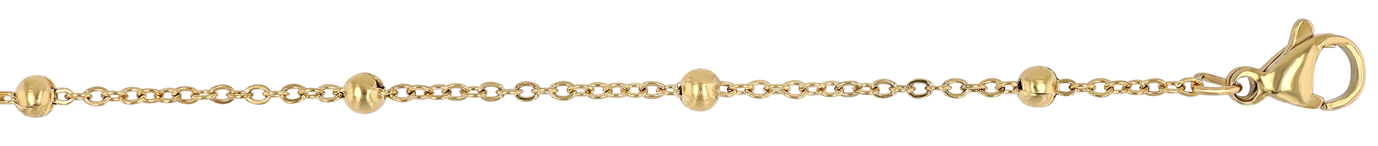 "Myka" Edelstahl Kette mit Süßwasserperlen/ Edelstahlkugeln, goldfarben 40 + 5 cm