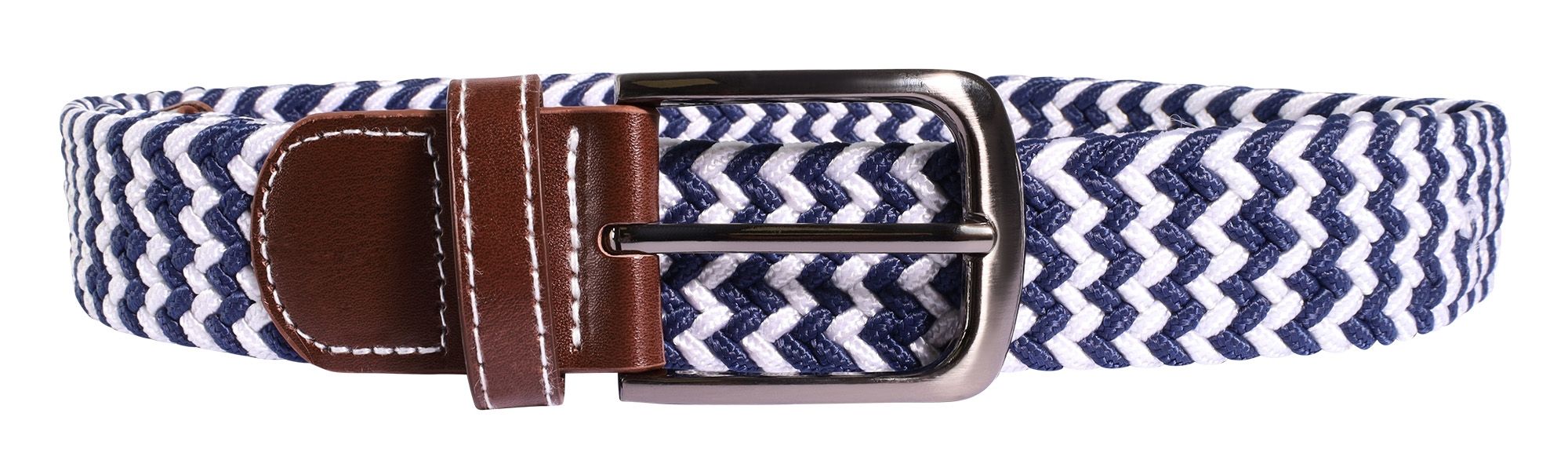 Flechtgürtel aus Textil (blau/ weiß), 100 cm (S)