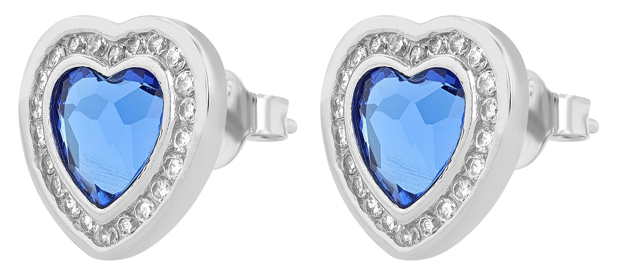 "Alvira" 925/- Echt Silber Ohrstecker silberfarben rhodiniert Zirkonia Herz