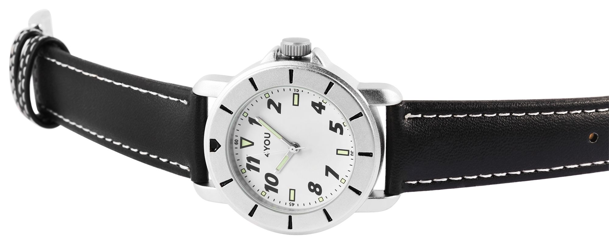 4You Herrenuhr mit Lederimitationsband