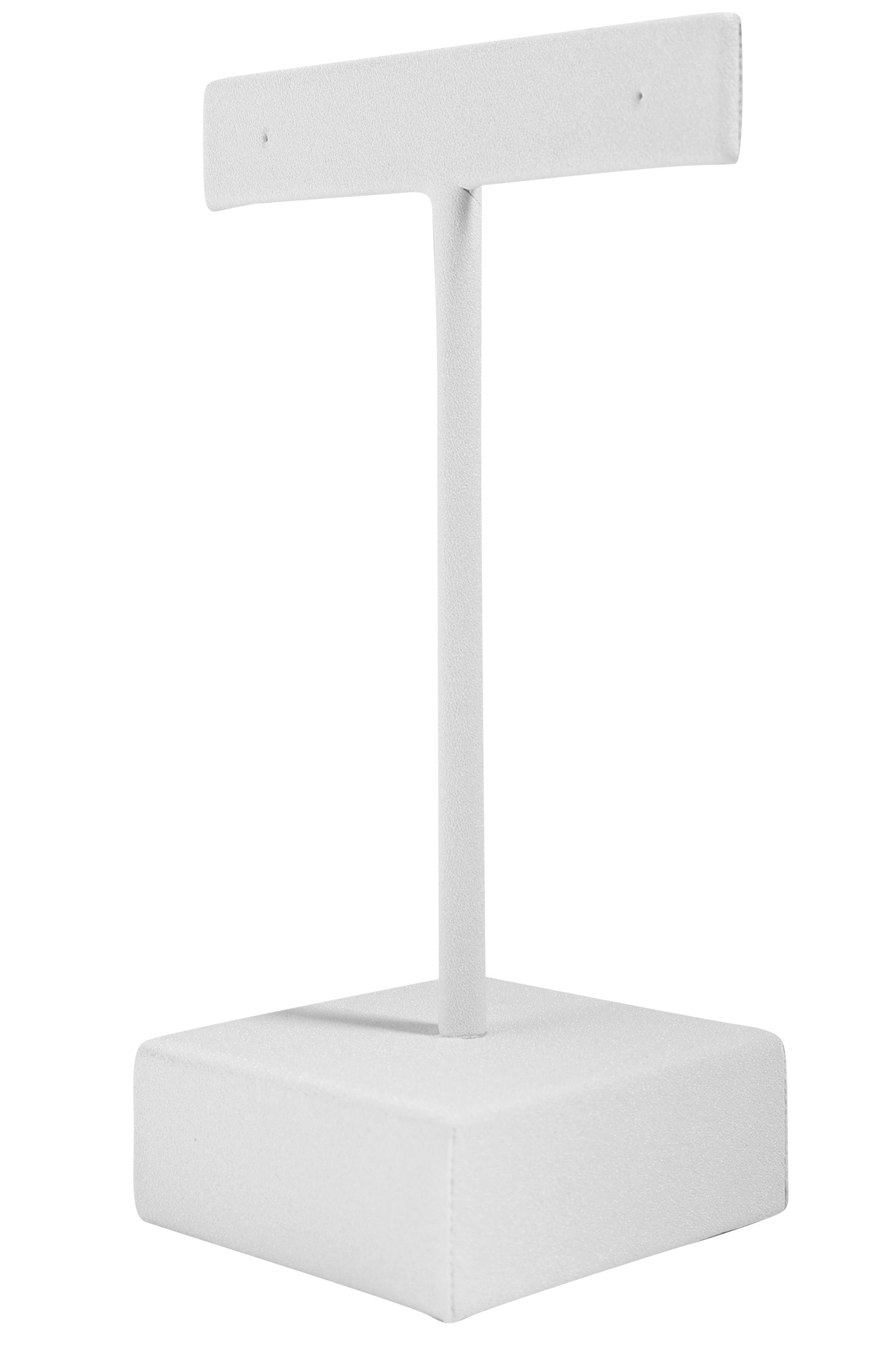 Aufsteller für Ohrringe/ Ohrhänger/ Creolen (Dekoserie Soft), PU-bezogen, 10,5 cm, weiß
