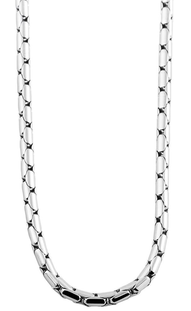 Akzent Kobrakette aus Edelstahl, silberfarben, 70+5 cm