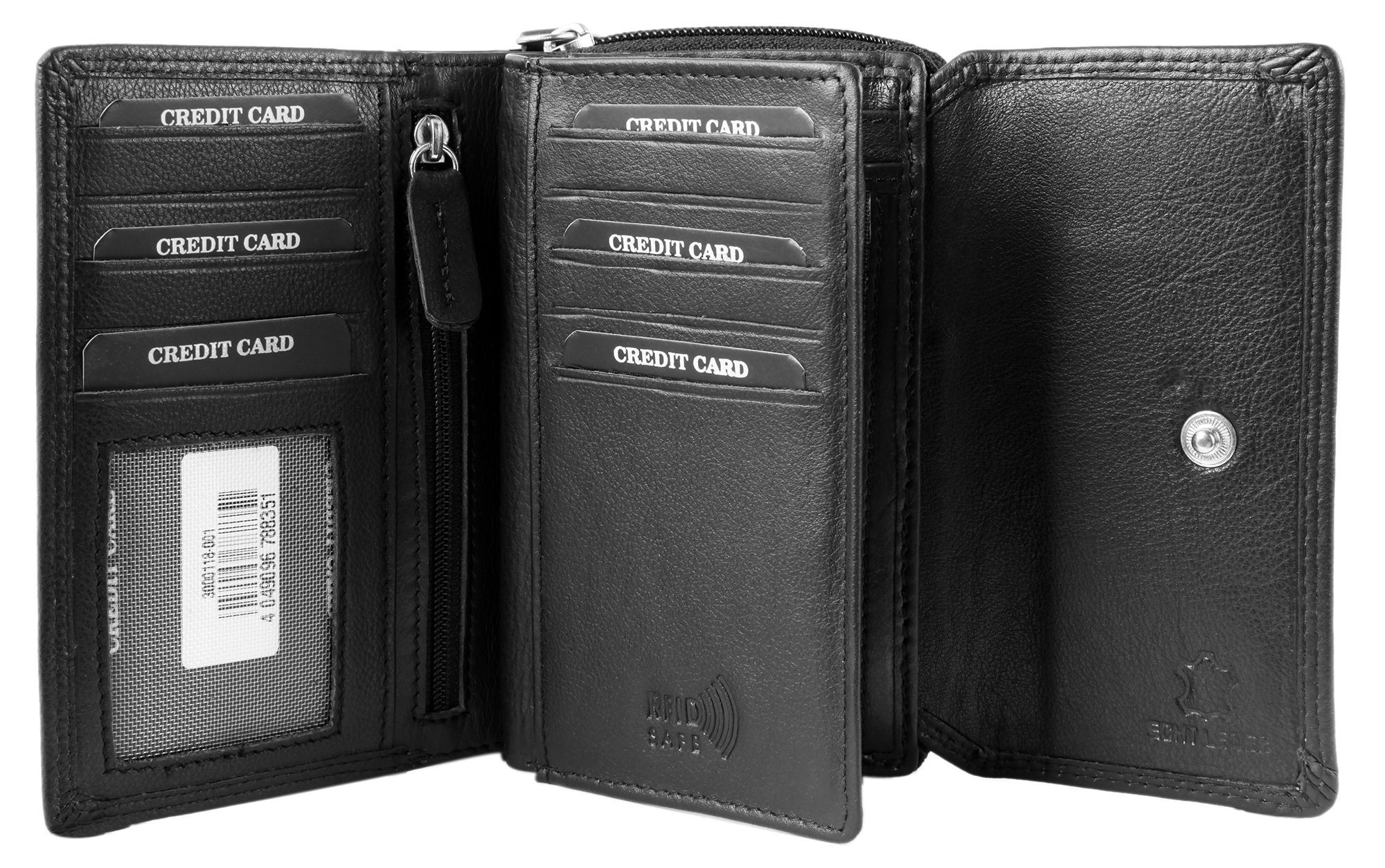 Leonardo Verrelli Echtledergeldbörse, RFID-Schutz, schwarz