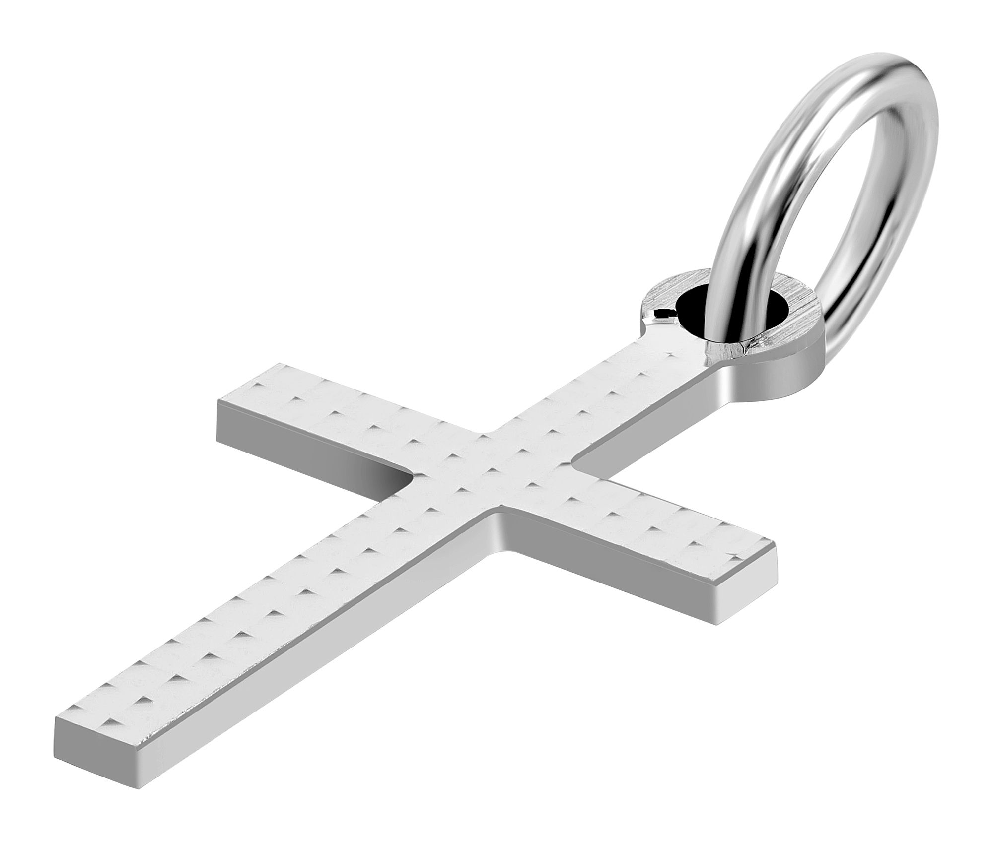 "Filal" 925/- Echt Silber Anhänger, Kreuz mit Struktur, rhodiniert