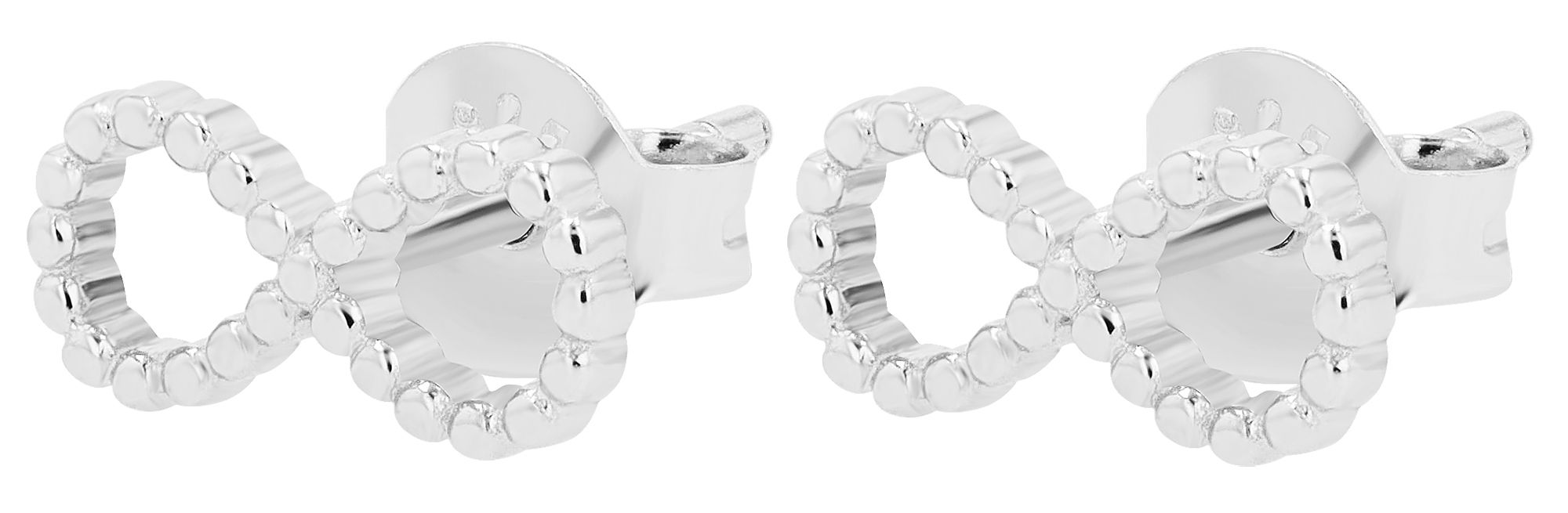 925er Echt Silber Infinity-Ohrstecker "Leonela", rhodiniert