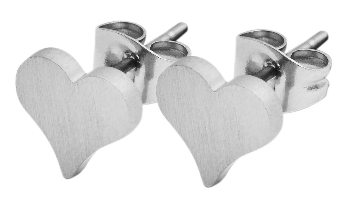 Akzent Edelstahl Schmuckset, Herz, silberfarbig