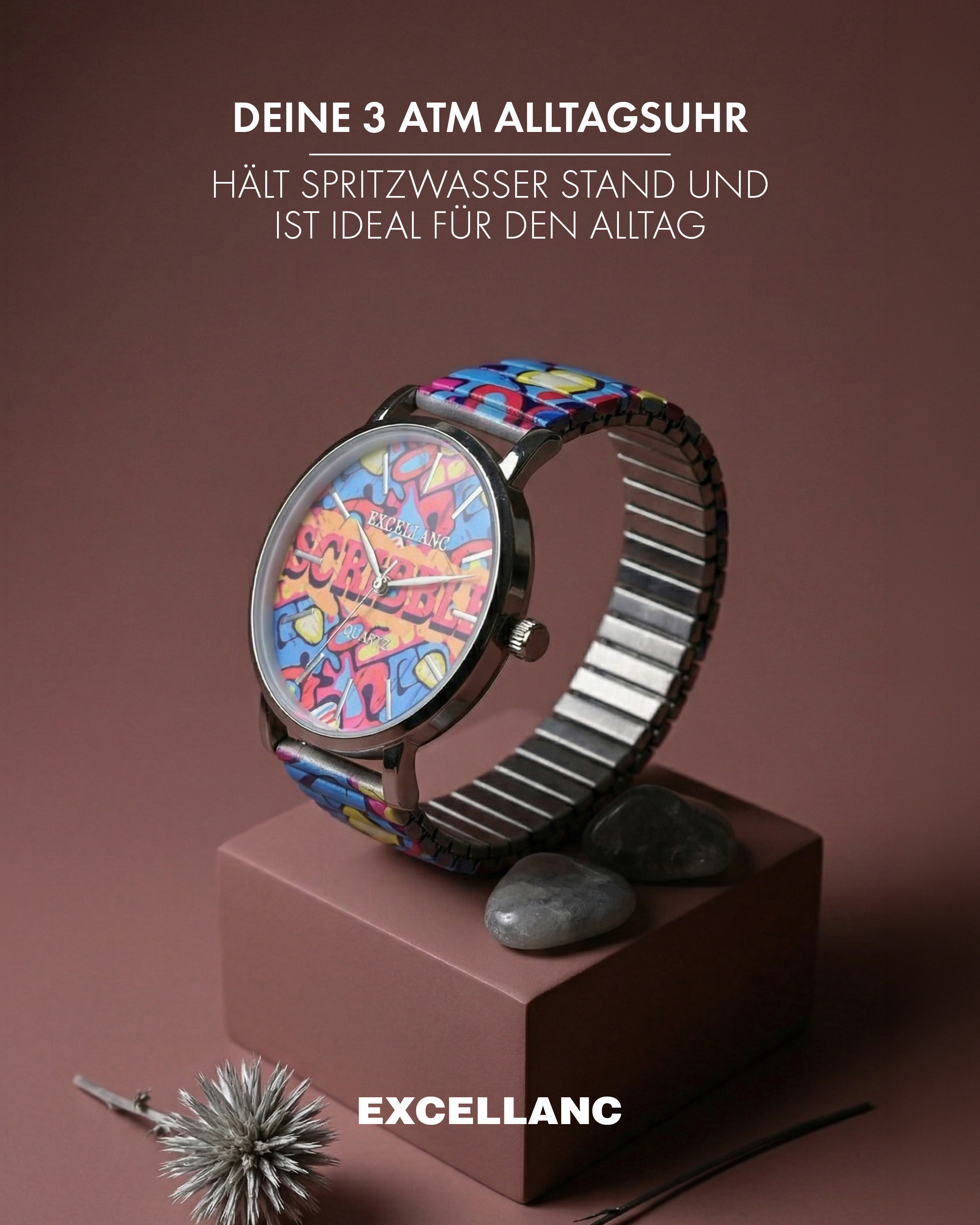 Excellanc Damenuhr mit Edelstahlzugband