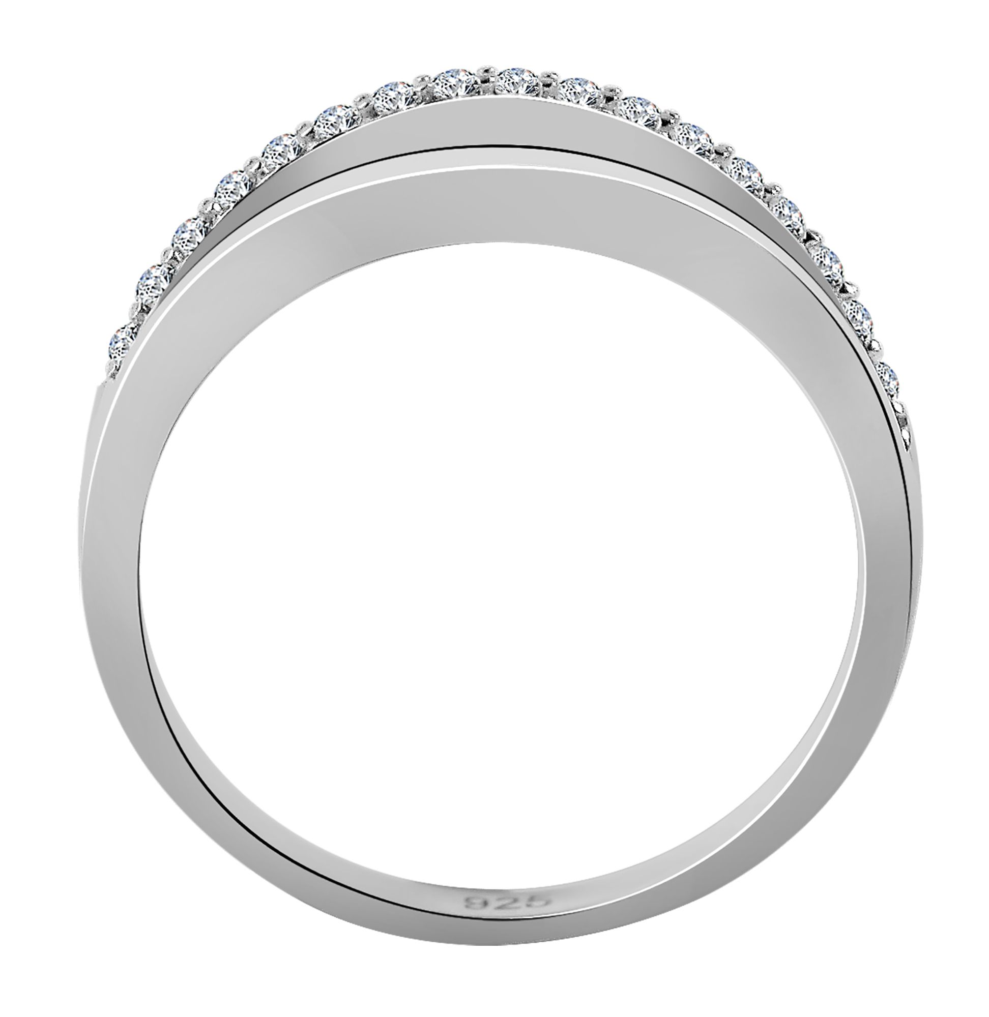 925/- Echt Silber Ring "Jannike" mit Zirkoniabesatz, 2tlg., 925/rhodiniert, Gr. 50
