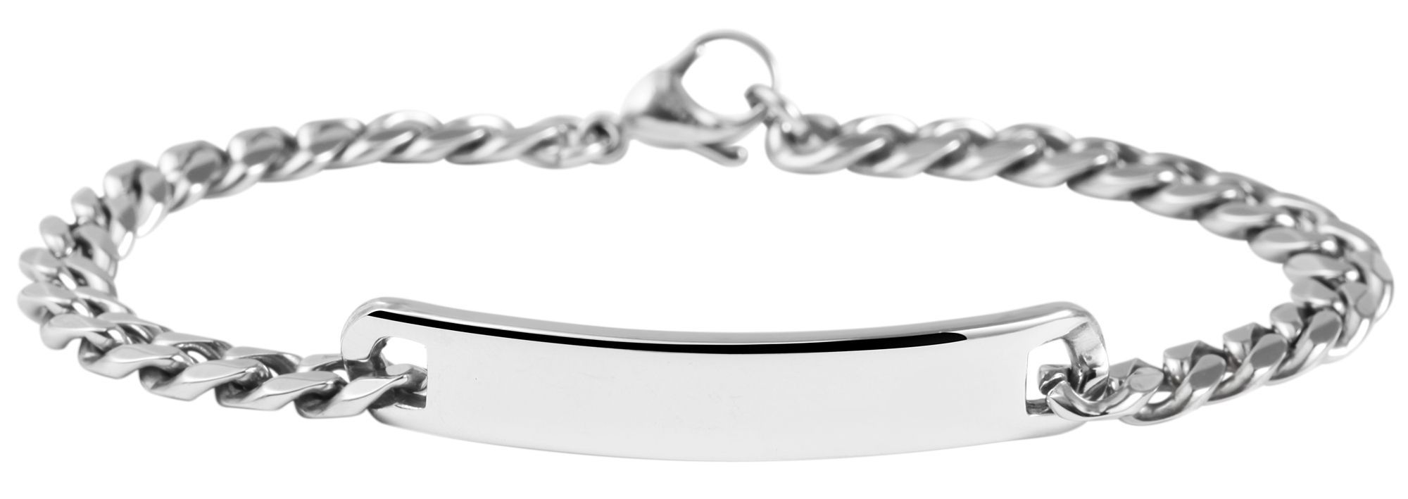 "Boro", Edelstahl Panzerketten Ident-Armband, 22 cm, silberfarben