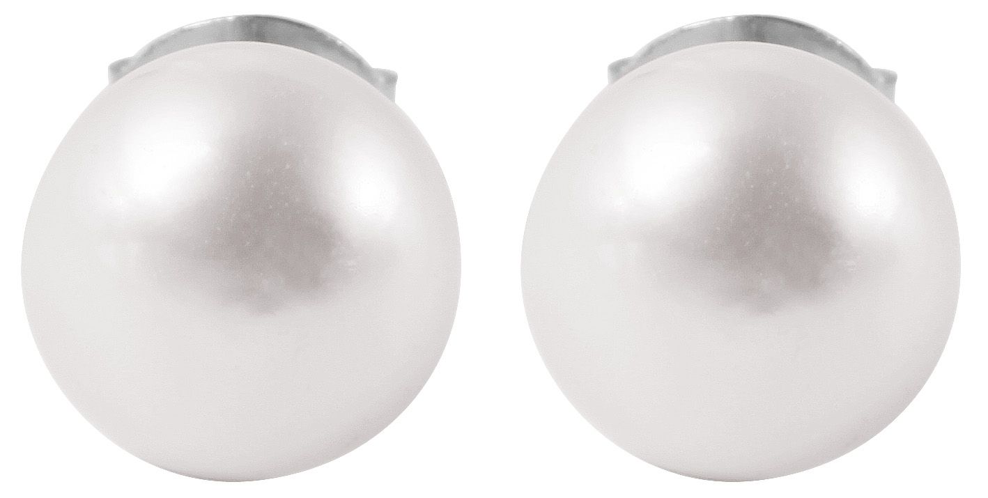 "Paula" 925/- Echtsilber Ohrstecker - Süßwasserperle Ø 5 mm, rhodiniert