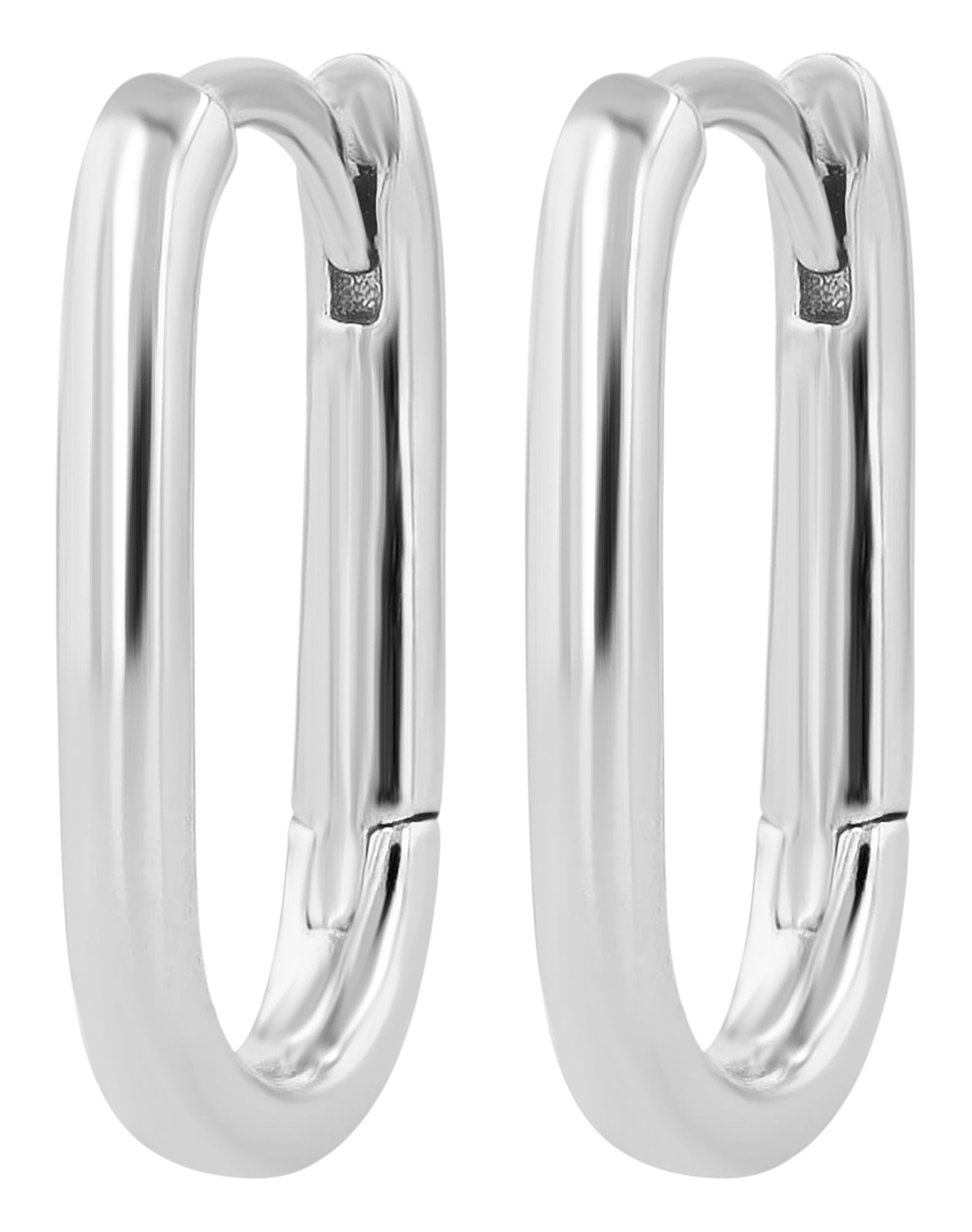 "Ajda" 925/- Echt Silber ovale Creole, rhodiniert