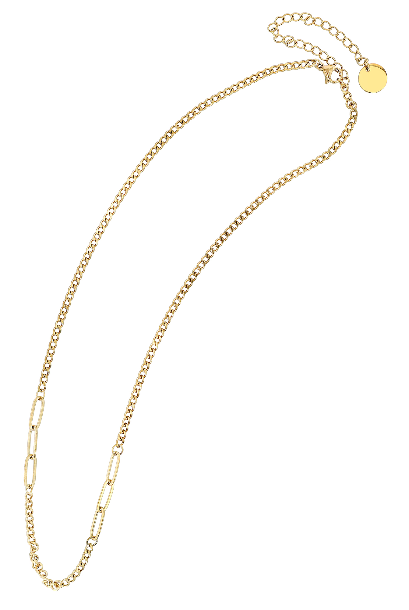 "Matilde" Schmuckset - Duo Kette 45 cm/ Ohrstecker, Edelstahl, goldfarben