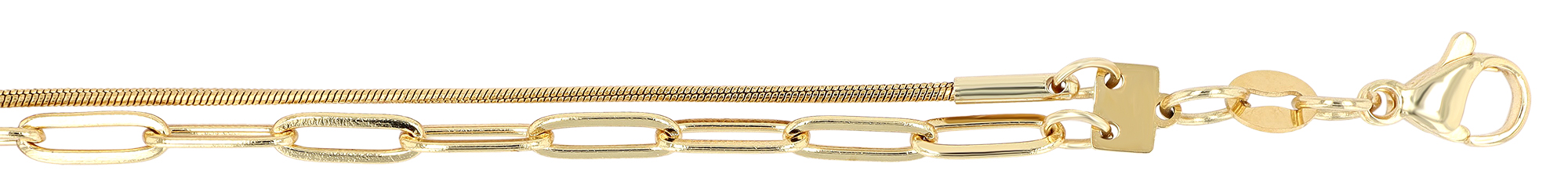 "Arany" 2-Layering Kette (45/ 50 +5cm) mit Tropfen Anhänger, goldfarben