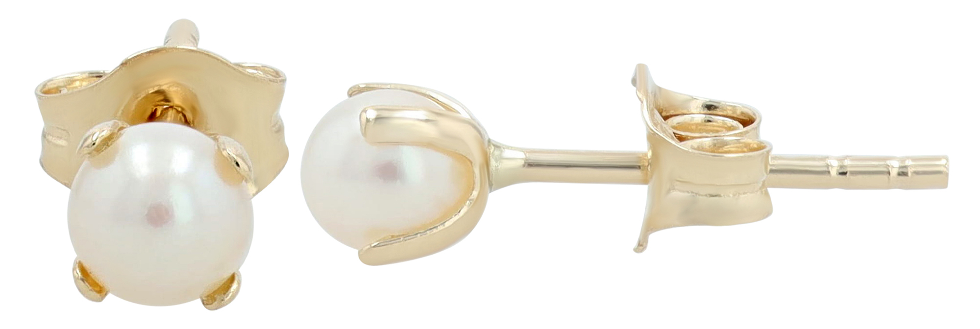 333/- Echt Gold "Zaina" Ohrstecker/ Perlenohrstecker Ø 3 mm, Gelbgold, 8 Karat