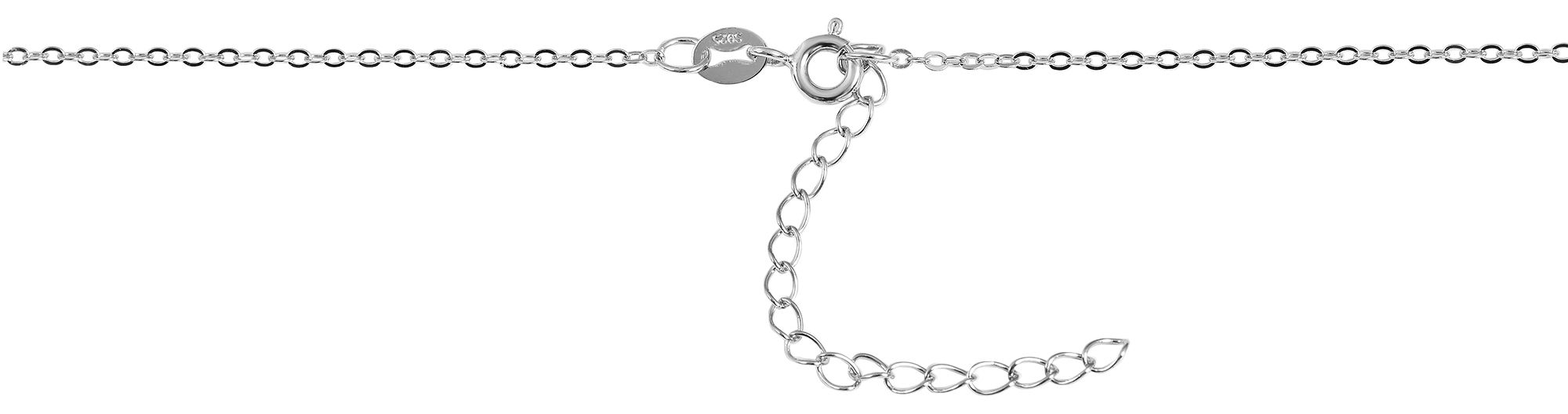 925/- Echt Silber Kette "Heli" mit Herz-Anhänger und Zirkoniabesatz, 43+5 cm, 925/rhodiniert