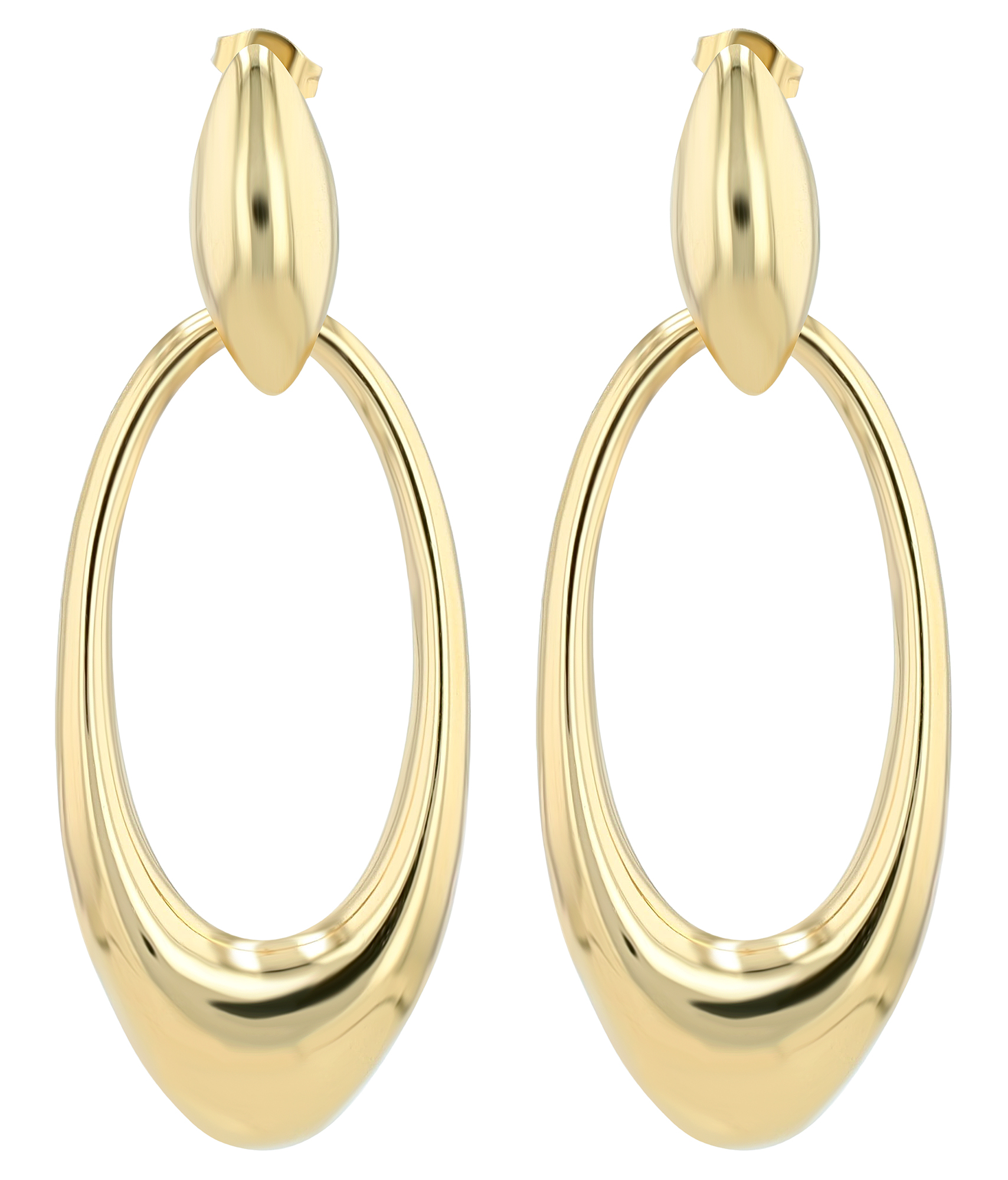 "Vianne" Edelstal Statement Ohrstecker mit hängendem Element, goldfarben