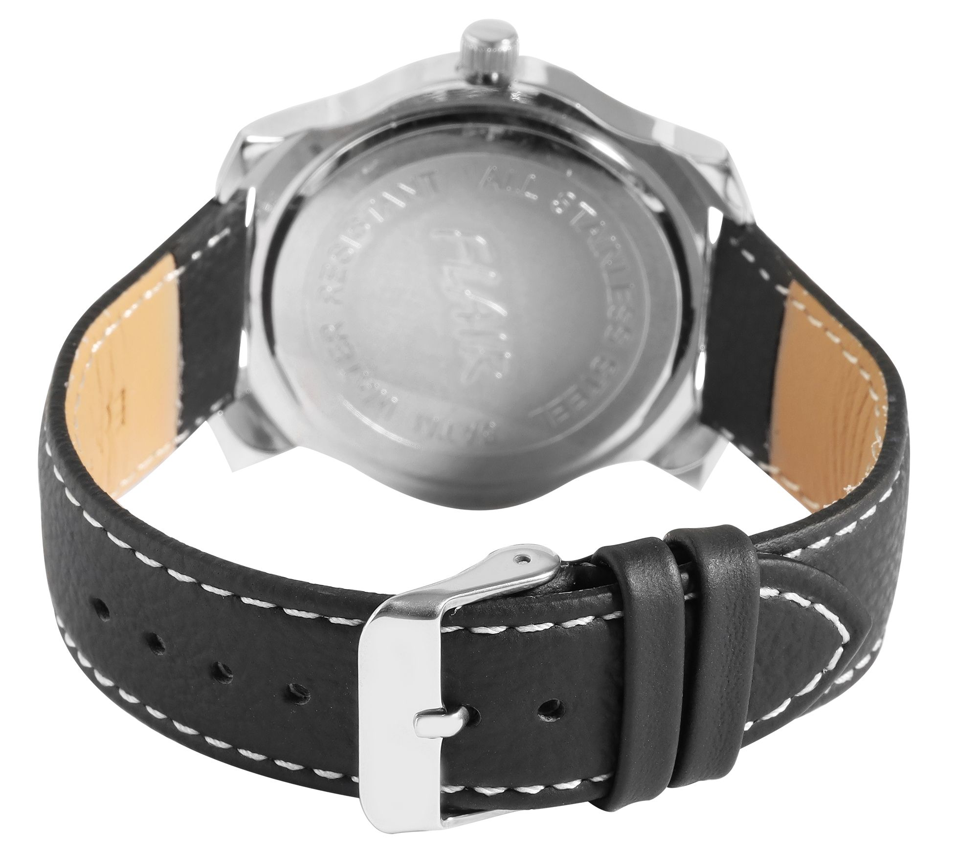 Flair Herrenuhr mit Echtlederarmband, Datumsanzeige, 5 ATM