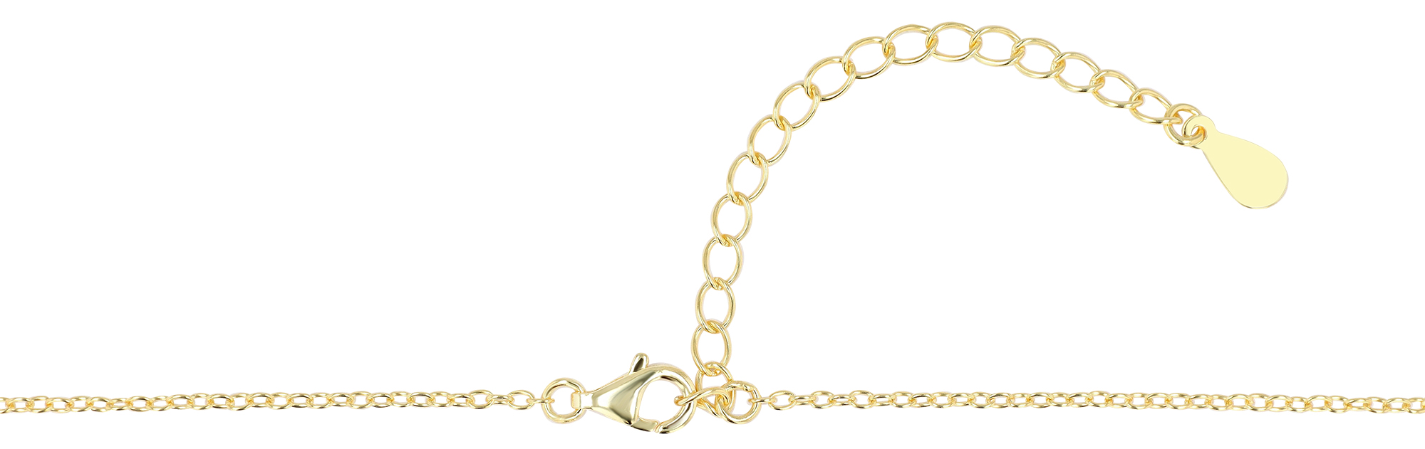 "Minna" 925/- Echt Silber Kette mit Anhänger - offener Kreis Ø 16 mm, vergoldet