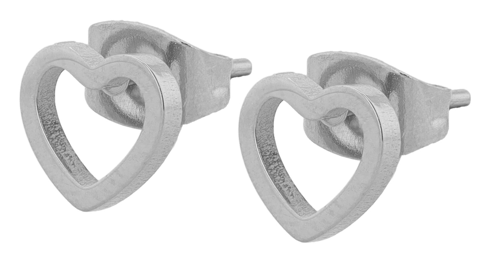 "Erida" Edelstahl (Kinder-) Ohrstecker - Herz, silberfarben
