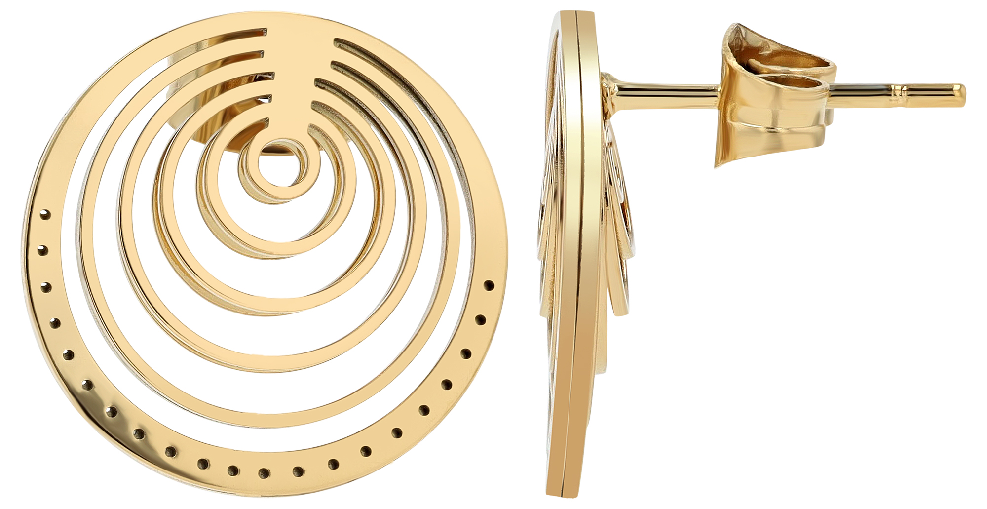 "Seluna" Edelstahl Schmuckset (Ohringe / Kette 43+5 cm/ Anhänge), goldfarben