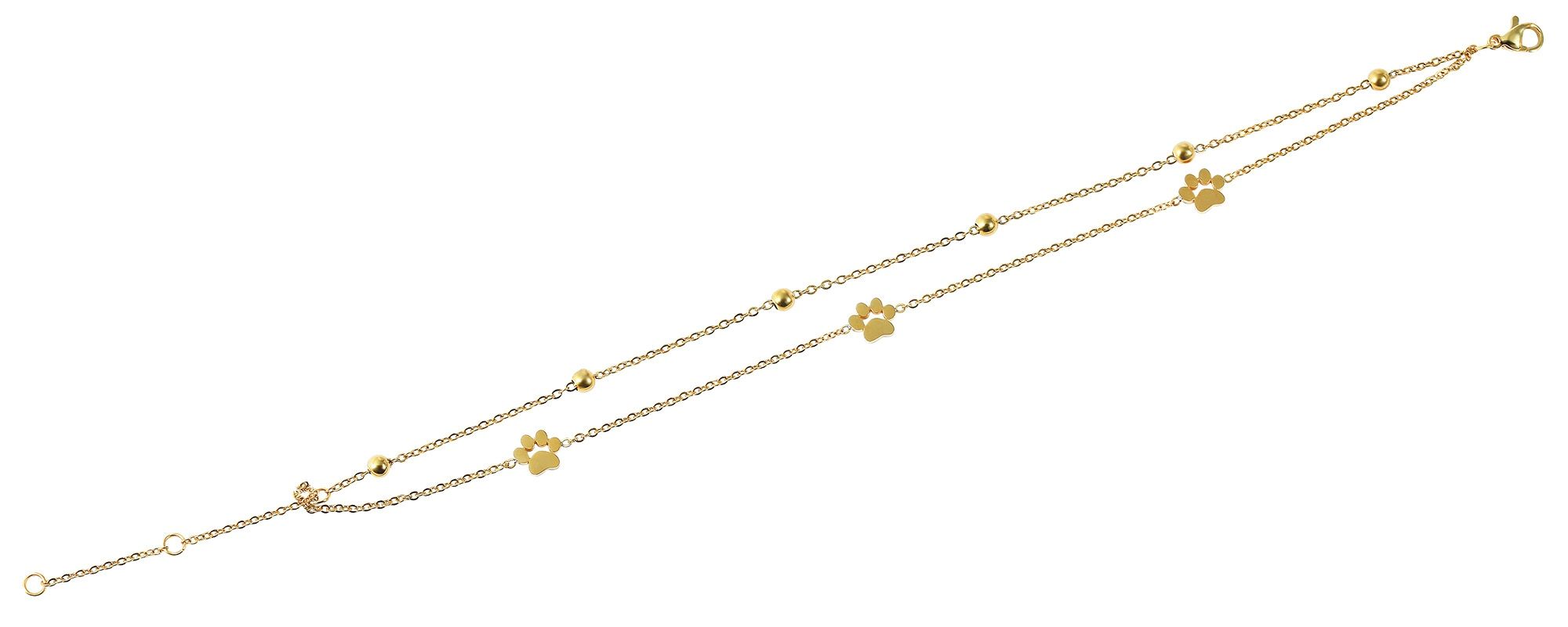 Akzent Edelstahl Fußkettchen, Länge 24 cm, goldfarbig