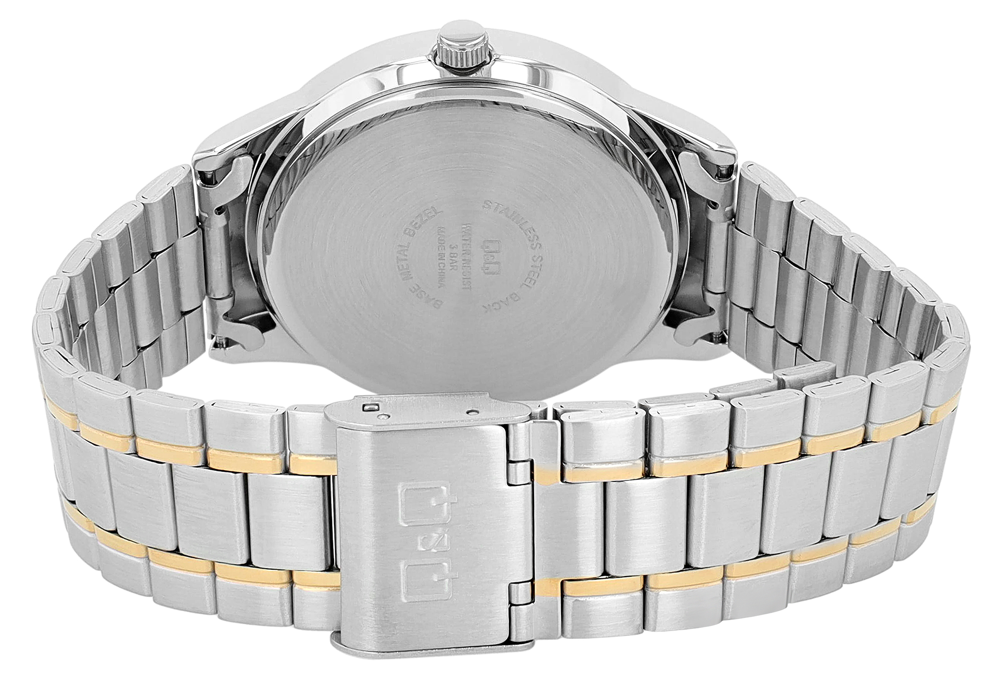 Q&Q Herrenuhr mit Edelstahlband in bicolor, 3 BAR
