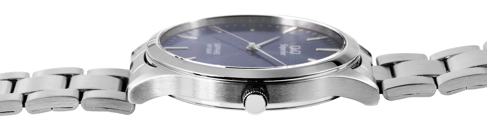 Q&Q Superior Herrenarmbanduhr, Edelstahl, Saphirglas, 5 bar