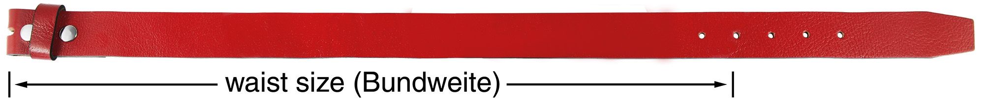 Leonardo Verrelli Echtleder Gürtel für Wechselschnallen, rot, 100 cm