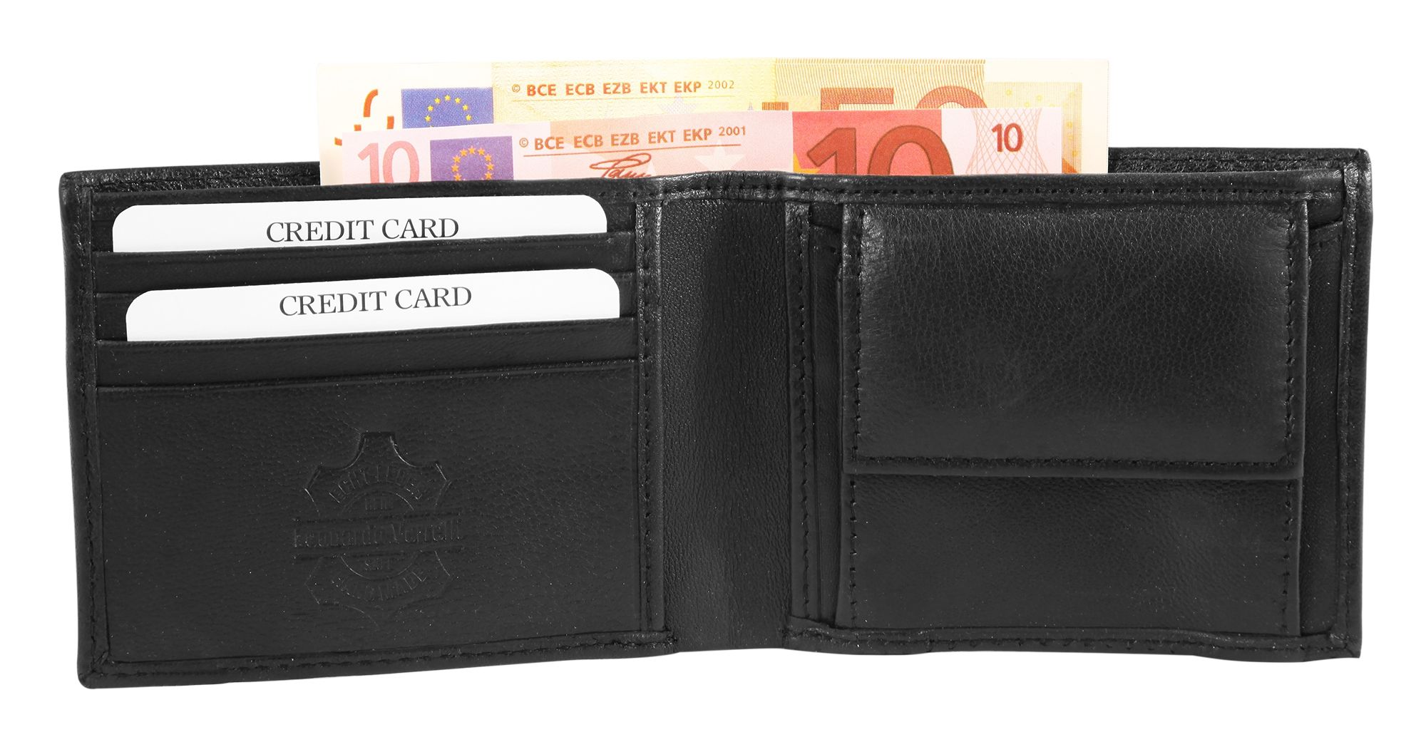 Leonardo Verrelli Geschenkset mit Geldbörse und Ausweismappe, schwarz