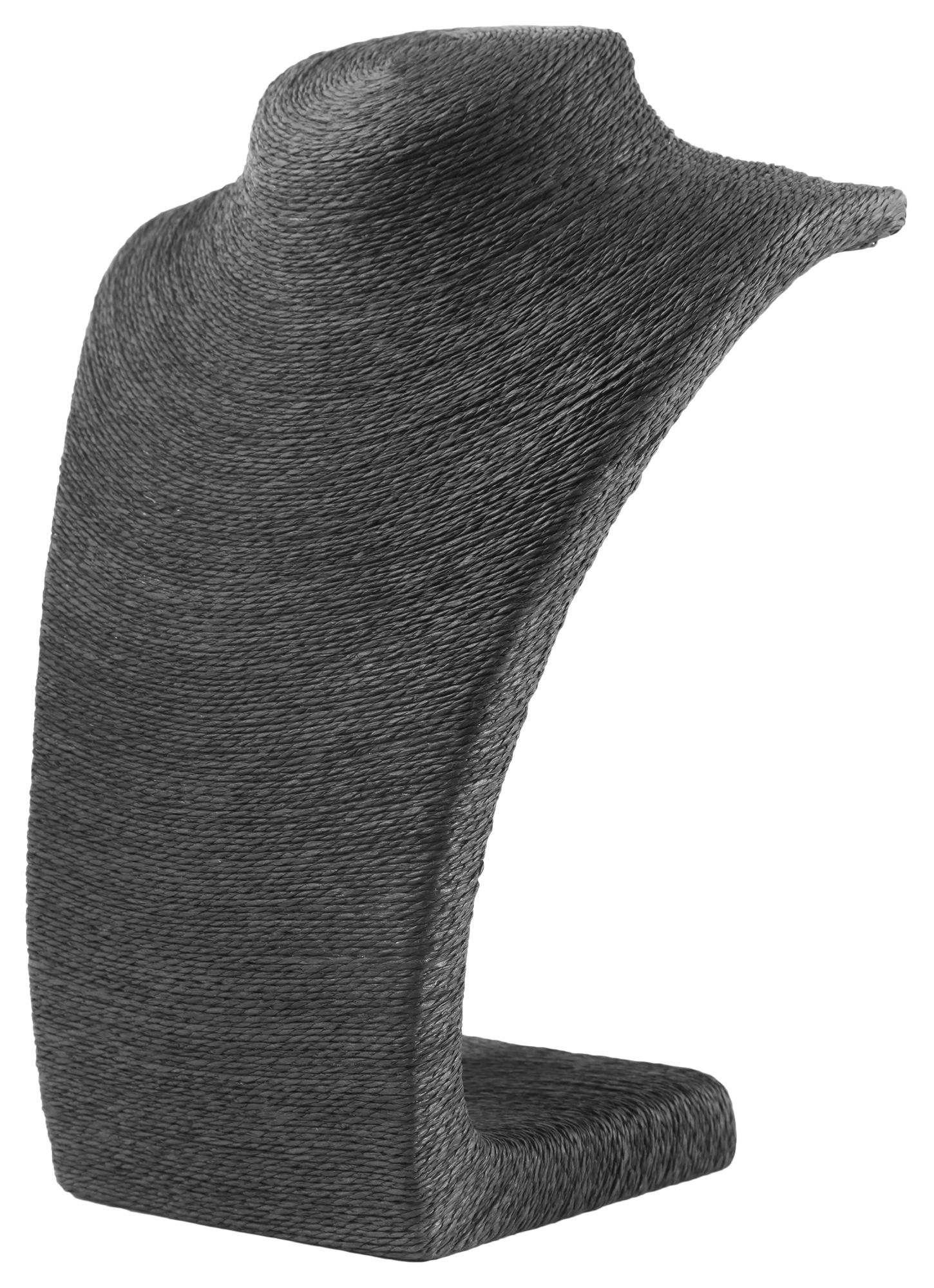 Büste aus Bastfaser, schwarz, 27 cm x 21 cm x 12 cm