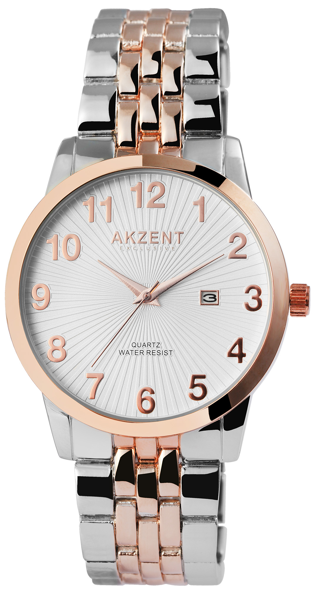 Akzent Exclusive Herrenarmbanduhr mit Metallband