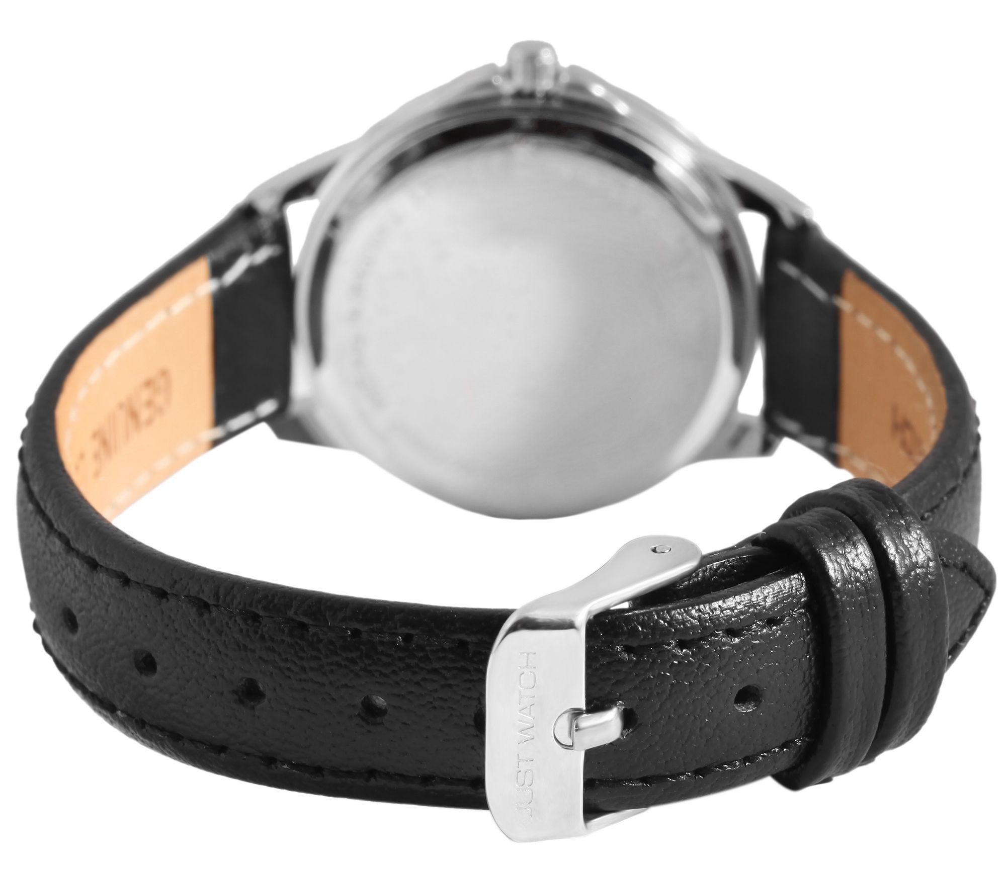 JUST WATCH "Brigitt" Damenuhr  Ø 29 mm, Echt Lederarmband, schwarz/ silberfarben/ schwarz