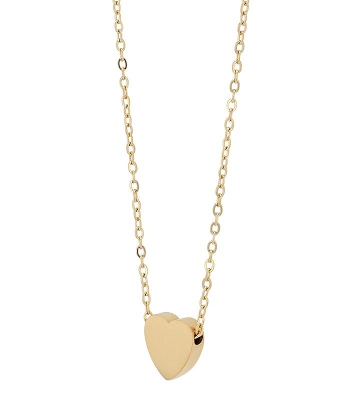 Akzent Kette mit Herzanhänger, "Lorelei", Edelstahl, goldfarben