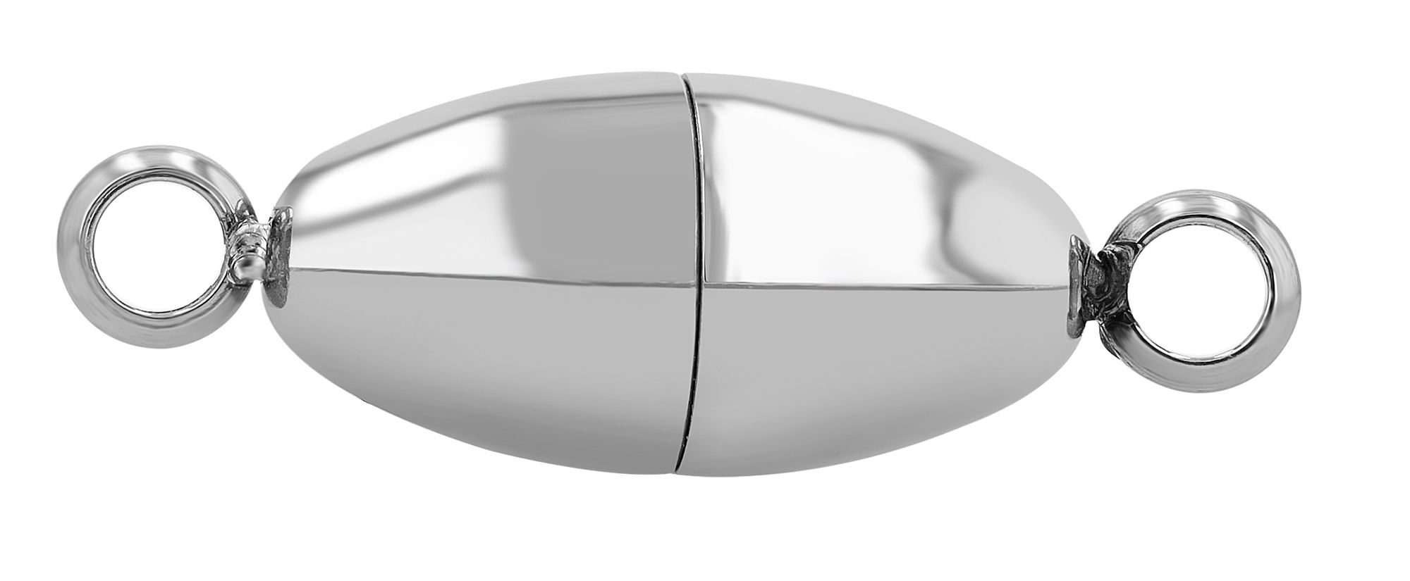 Edelstahl Magnetschließe oval, poliert, 6 mm