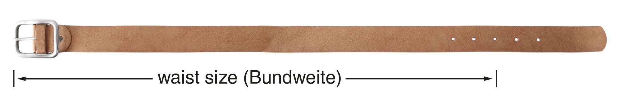 Gürtel aus Oberseite Lederimitat und Unterseite Echt Leder, VE 12, 1x Gr. 90 cm, 3x Gr. 100 cm, 4x 110 cm, 4x 120 cm, braun