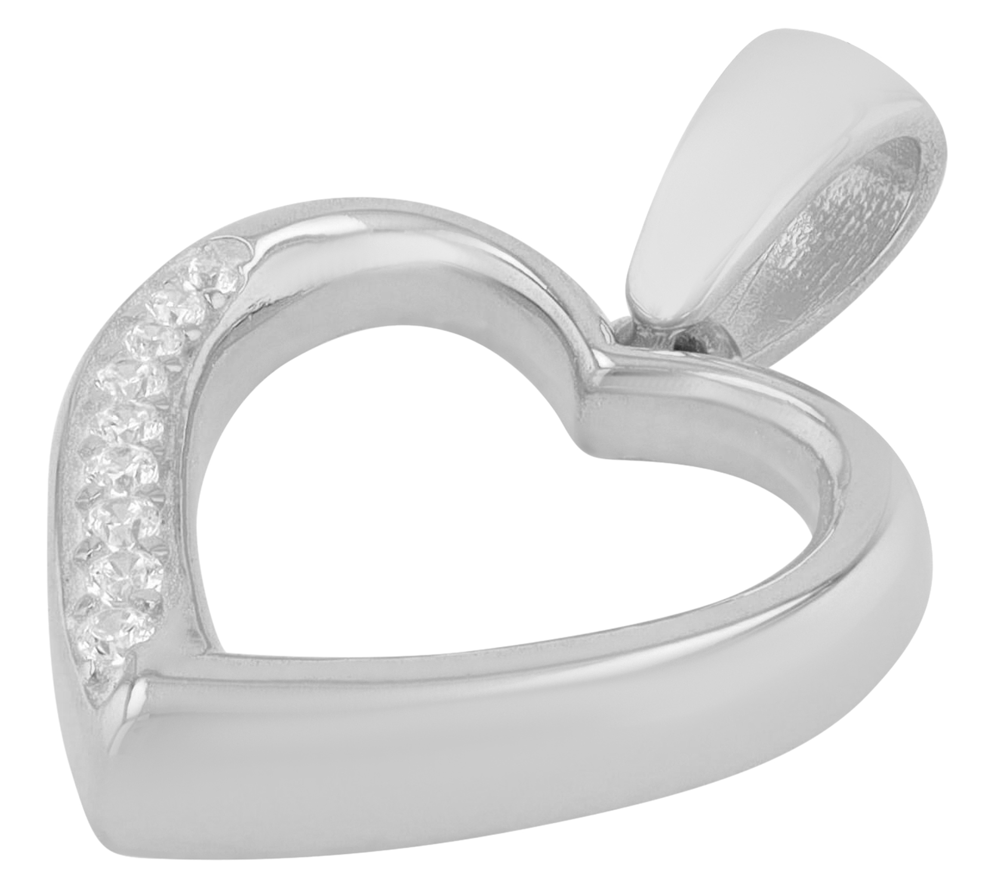 "Dalia" 925/- Echt Silber Anhänger, Herz, silberfarben rhodiniert