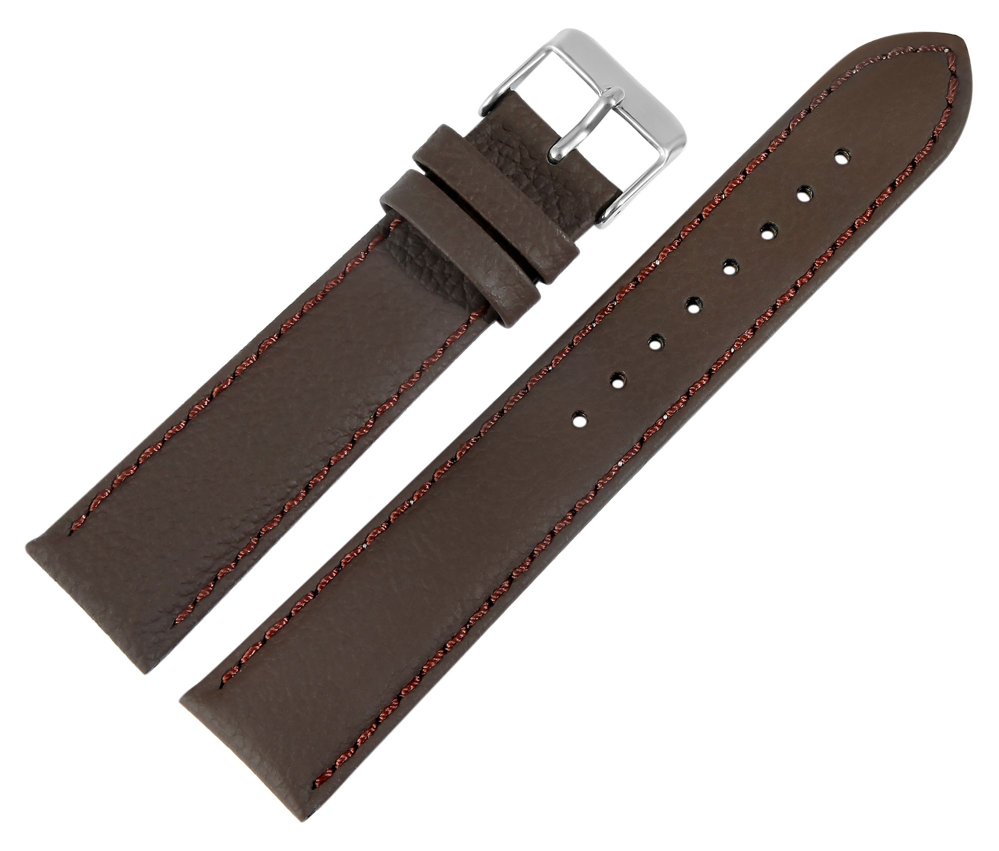 Echtleder-Uhrenarmband, dunkelbraun
